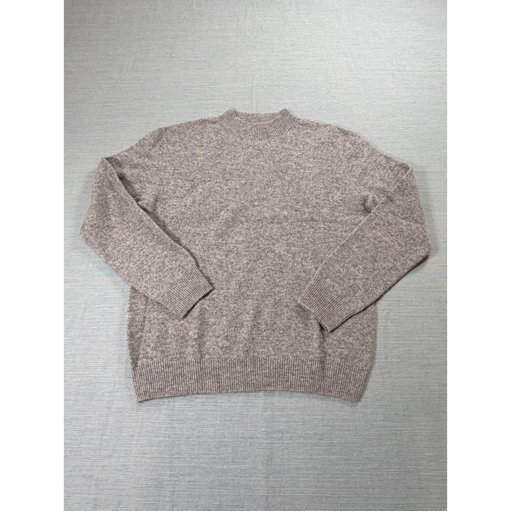 Unbranded Heather Gray Marl Mock Neck Knit Pullover Sweater Mens Large